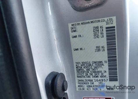 2013 Nissan Altima 2.5 S from USA, damaged, VIN 1N4AL2EP6DC164957